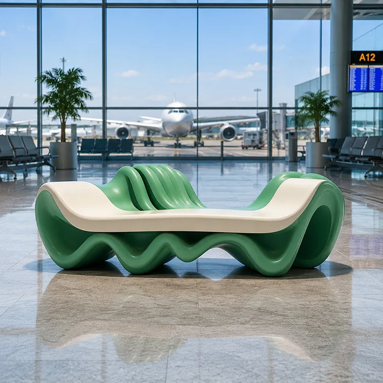 Ghế dài phòng chờ sợi thủy tinh Art Wave