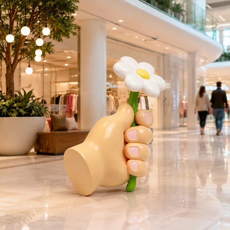 Tay cầm hoa điêu khắc