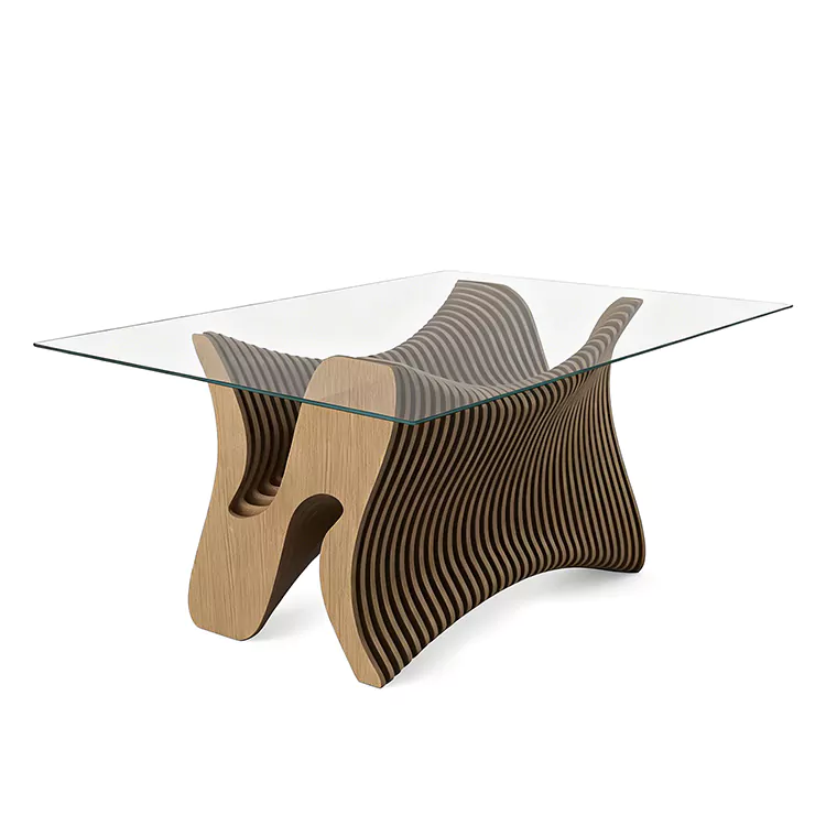 Parametric Sculpture Wave Wooden Coffee Table